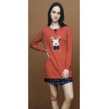 Dámská noční košile LA2010PB červená - Noidinotte červená XS