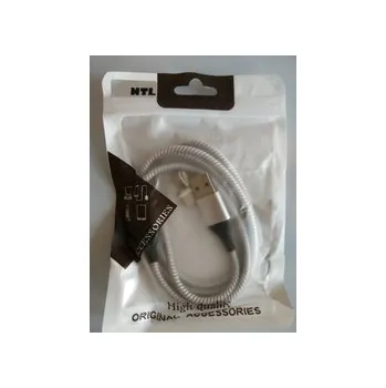 Datový kabel NTL NTL77CC 3v1 USB-C, Lightning, MicroUSB magnetický opletený nabíjecí a datový kabel premium stříbrný