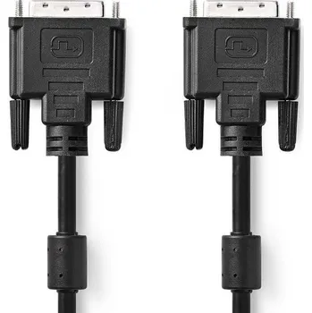 Video kabel DVI kabel | DVI-D 24+1 Zástrčka | DVI-D 24+1 Zástrčka | 2560x1600 | Poniklované | 3.00 m | PVC | Černá | Box (CCGB32000BK30) Nedis