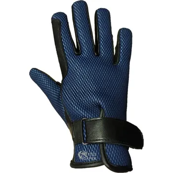 Jezdecké rukavice Rukavice zimní Horka -COW ANALINE- - Černá/Tmavě modrá - S