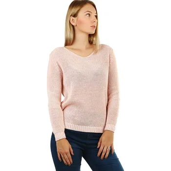 Dámský svetr Glara Pletený dámský svetr s průstřihy na zádech 489534