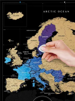 Plakát Travel Map Black Europe stírací mapa 60 x 40 cm