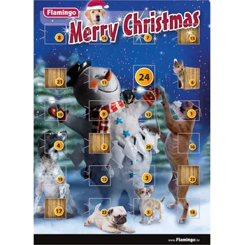 Pamlsek pro psa Flamingo Adventní kalendář s pamlsky pro psy 24 ks