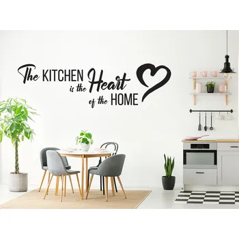 Samolepící dekorace Kitchen is the heart of home samolepka na zeď 100 x 29 cm