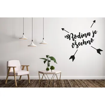 Samolepící dekorace Lepy.cz Samolepka na zeď Rodina je všechno Velikost (šířka x výška): l00x100cm, Barevná varianta: Černá
