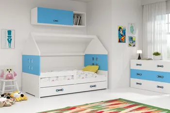 Dětská postel Falco Dominik 80 x 160 cm bílá/modrá