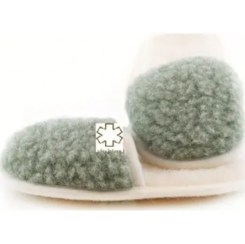 Chlapecké pantofle Dětské pantofle z ovčí vlny zelené, Barevné varianty Zelená, Velikosti 31-32 200-100-00202