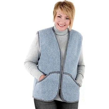 Dámská vesta Vesta ovčí vlna S-XL světle modrá, Barevné varianty Světle modrá, Velikosti S 200-100-00056