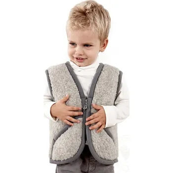 Dámská vesta Dětská vesta z ovčí vlny L světle šedá, Barevné varianty Šedá, Velikosti L 200-100-00053