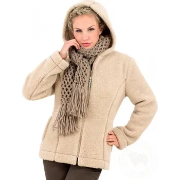 Dámská bunda s kapucí z ovčí vlny Barbara béžová, Barevné varianty Béžová, Velikosti M 200-100-00017