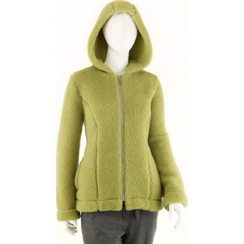 Dámská bunda s kapucí z ovčí vlny Barbara hráškově zelená, Barevné varianty Světle zelená, Velikosti M 200-100-00017