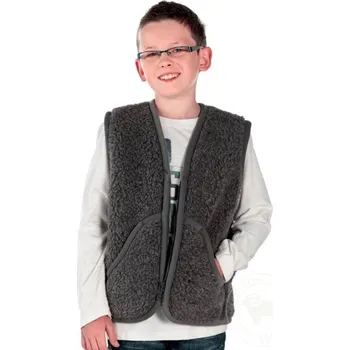 Dámská vesta Dětská vesta z ovčí vlny Carpathian XL tmavě šedá, Barevné varianty Tmavě šedá, Velikosti XL 200-100-00055