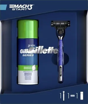 Kosmetická sada Gillette Mach3 Start + Gillette Sensitive pěna na holení 100 ml