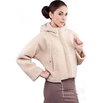 Dámský kabát Dámský kabátek Claudia z ovčí vlny, Barevné varianty Béžová, Velikosti M 200-100-00236