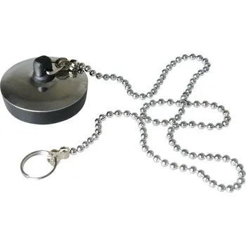 Zátka umyvadlová s chromovanou krytkou a řetízkem ø 47 mm