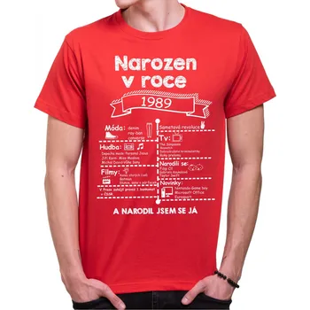 Pánské tričko Retro tričko - Skvělý ročník 1989, Barva látky růžová , Střih Dámsky, Velikost XS