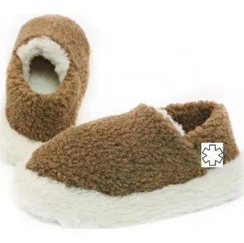 Dámské pantofle Bačkory s patou, z ovčí vlny hnědé, Barevné varianty Hnědá, Velikosti 41-42 200-100-00065
