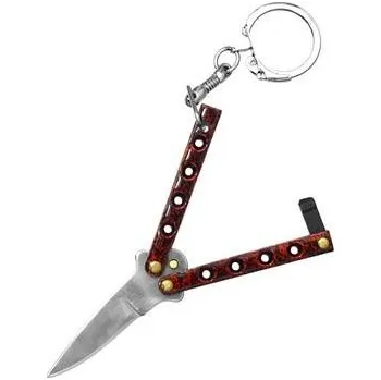 Sebeobrana Nůž motýlek 84206 přívěsek červený