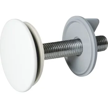 Umyvadlová záslepka kovová ø 50 mm, mosaz/bílá