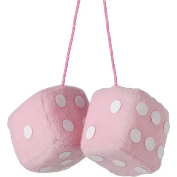 Sumex Plyšové dekorační kostky do auta 6x6 cm, růžové,