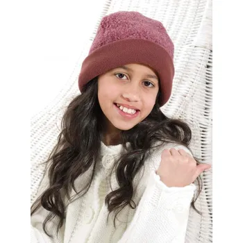 Čepice Čepice z ovčí vlny vínová 50-54 dětská velikost, Barevné varianty Vínová, Velikosti 54 200-100-00001