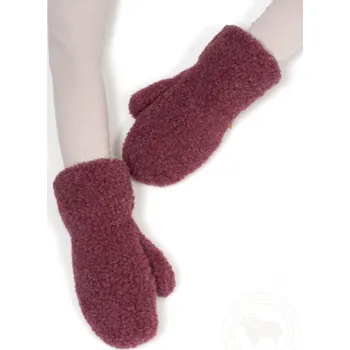 Rukavice Dětské rukavice s elastickou šňůrkou vínové, Barevné varianty Vínová, Velikosti 8-10 let 200-100-00184