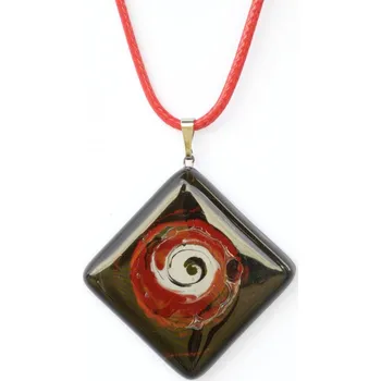 Přívěsek Skleněný přívěsek kosočtvercový černý KIM P0809