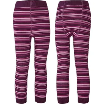 České legíny kamaše punčocháče bez ťapek TREPON Adélka pruhované fialkové velikost oblečení - děti: 122/128