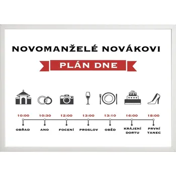 Svatební dekorace Svatební harmonogram šerpa - 13 x 18 cm