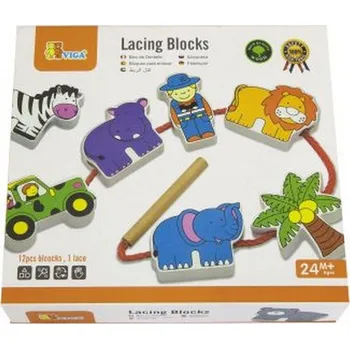 Dřevěná hračka VIGA Lacing Blocks