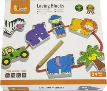 Dřevěná hračka VIGA Lacing Blocks