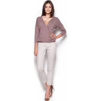 Dámská halenka Dámská blůza Figl M278 hnědá XL