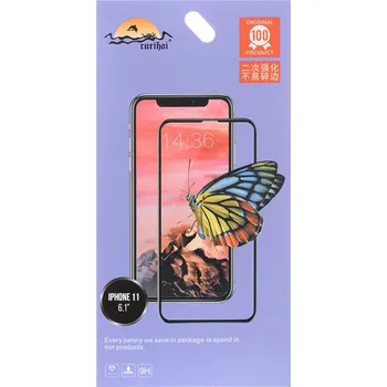 RURIHAI trvzené sklo pro Apple iPhone Xr / 11 - černý rámeček - 2,5D - 0,26mm