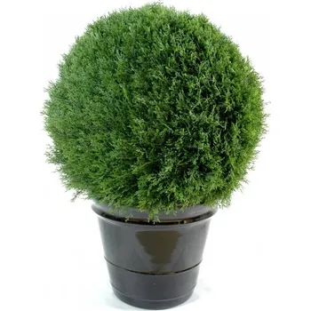 umělá květina CYPŘIŠ KOULE MINI NEW, 90cm (Luxusní umělý jehličnan)
