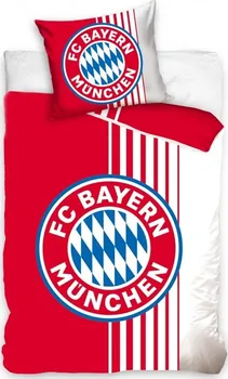Ložní povlečení Carbotex FC Bayern Mnichov Rote Streifen 140 x 200, 70 x 90 cm zipový uzávěr