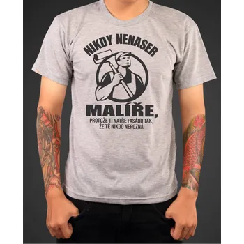 Tričko - Nikdy nenaser malíře, Barva látky tyrkysová modrá, Střih Pánsky/UNISEX, Velikost XXXL (Pouze UNISEX / pánský střih)