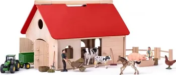 dřevěná hračka Woody Romano Farma s příslušenstvím a zvířaty