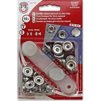Knoflík Knoflíky stiskací bordó, druky AM, průměr 15mm (v.6), 10ks