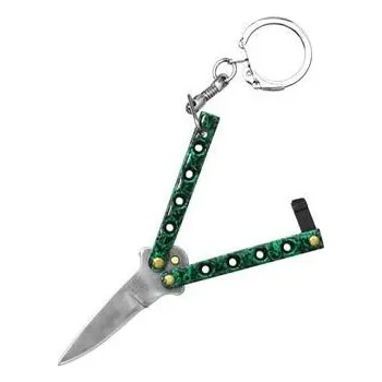 Bojový nůž Nůž motýlek Haller 84206 zelený přívěsek