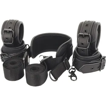 Fetish Submissive Neck, Handcuffs & Anklecuffs Vegan Leather
