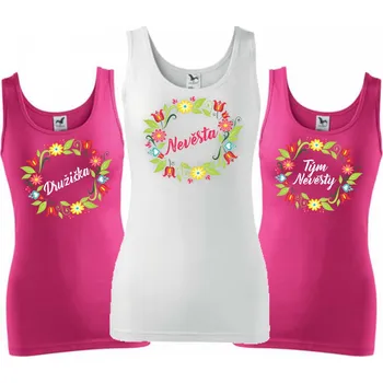 Pánské tričko Tílka svatba - Věneček, Barva látky tyrkysová modrá, Střih Dámské tílko, Variant Tílko (Družička)