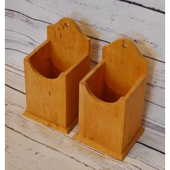 Dóza na potraviny Starožitná dóza závěsná na příbory dřevěná