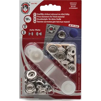 Knoflík Knoflíky stiskací béžové, druky AM, průměr 15mm (v.6), 10ks