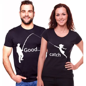 Pánská móda Trička pro páry - dobrý úlovek (dámské + pánské tričko), Barva látky tyrkysová modrá, Dámské tričko XS, Pánské tričko XXL