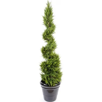 umělá květina CYPŘIŠ JUNIPERUS SPIRAL FINE, 160cm (Luxusní umělý jehličnan)