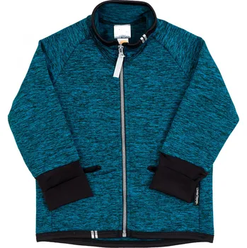 Pánská mikina modrá melírovaná mikina se stojáčkem