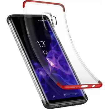 Pouzdro na mobilní telefon Baseus Armor plastový kryt čirý pro Samsung Galaxy S9 - červený
