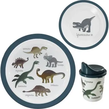 Dětský jídelní set Dino modrý