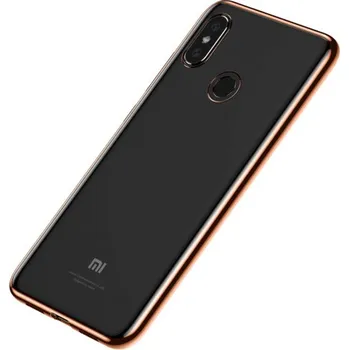 Pouzdro na mobilní telefon Baseus Shining čirý kryt s rámečkem pro Xiaomi Mi 8 - zlatý