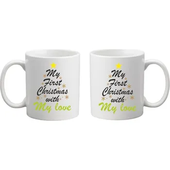 Sada nádobí Sada: 2 hrnky - První Vánoce s mou láskou